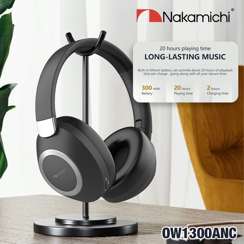 Nakamichi OW1300ANC Active Noise Cancelling Wireless Headphone ANC HD