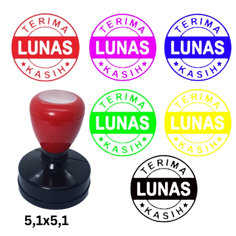 

Stample Flash / Stempel Otomatis / Cap LUNAS Warna Bebas Pilih Diameter 5.1 CM