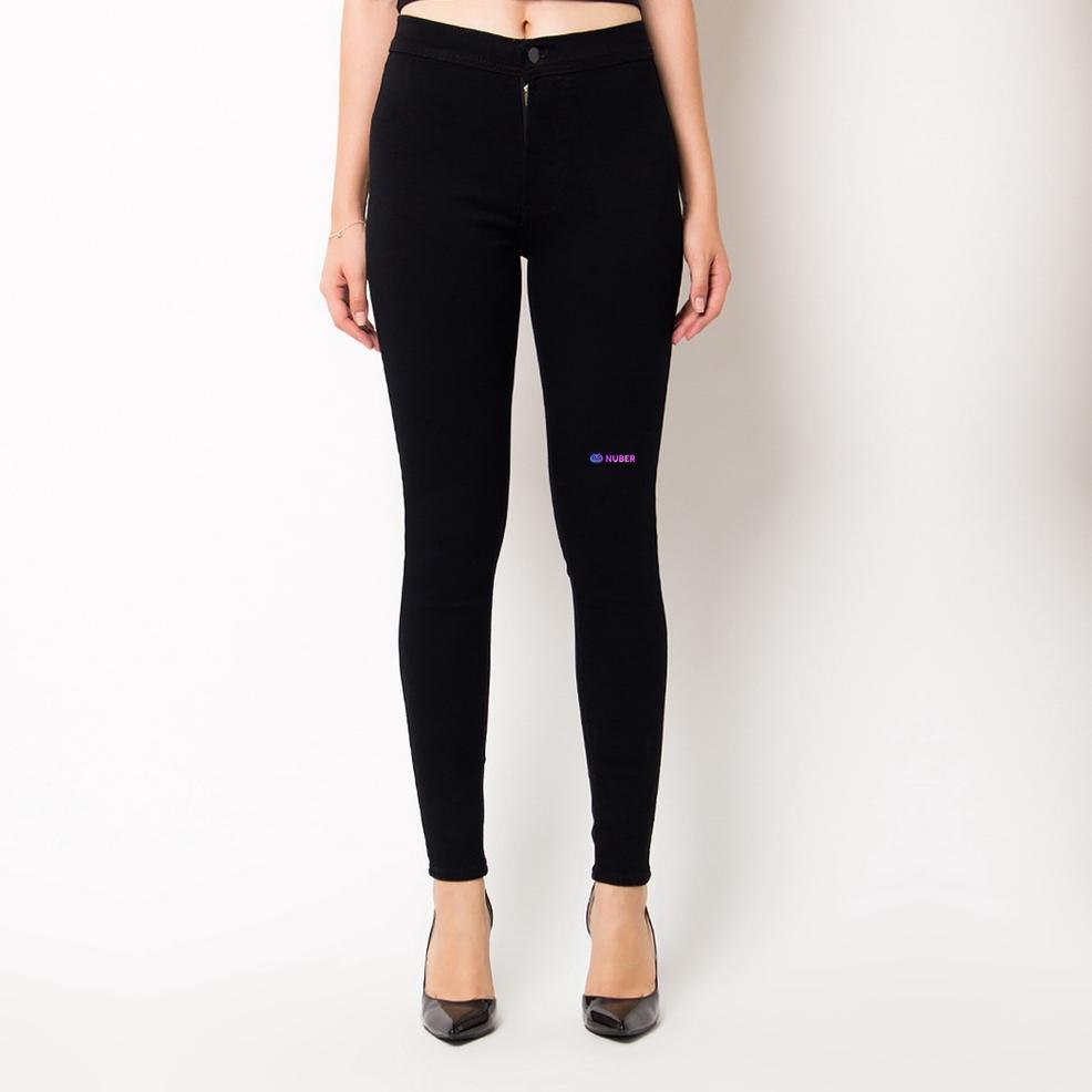 BEST PRODUCT NUBER Highwaist Celana Jeans Skinny PETUNIA Black