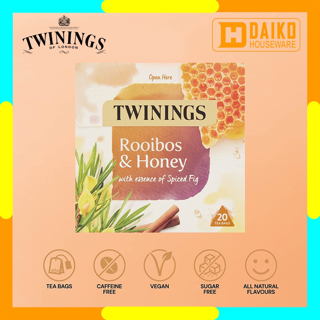 Teh Celup Twinings Rooibos &amp; Honey Tea Bags 20 x 2 gr Flavoured Infusion Tea