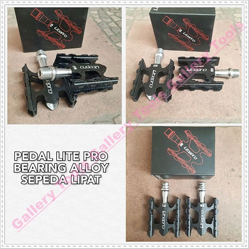 PEDAL LITEPRO HITAM BEARING ALLOY SEPEDA LIPAT Sepeda aksesoris sparepart