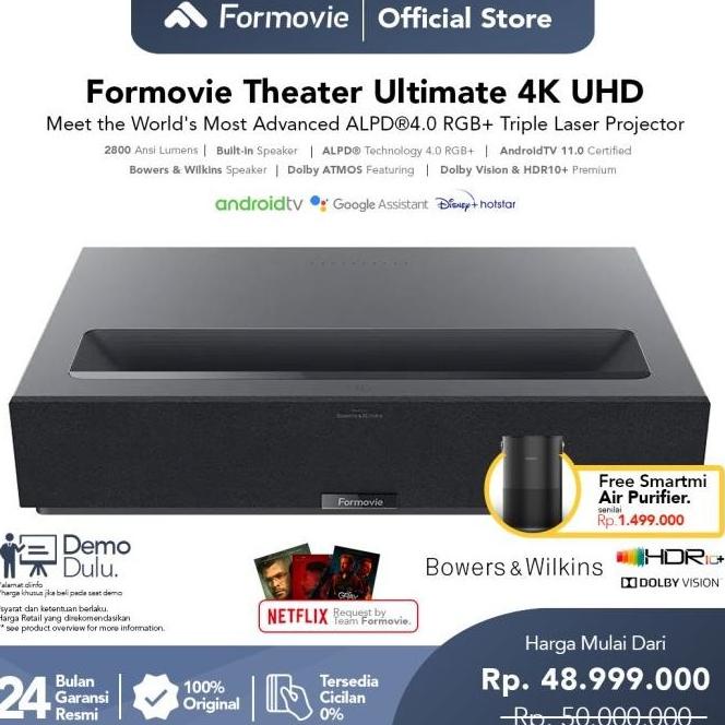 Formovie Theater 4K Uhd Smart Projector 2800 Ansi Lumens Android Tv Windovate