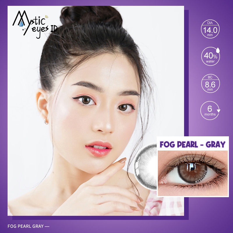 [✅COD] MYSTICEYES SOFTLENS FOG PEARLS BROWN GREY Lensa Kontak 14MM (NORMAL)