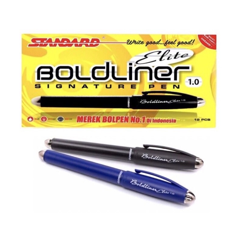

BULPEN/BULPOINT STANDARD BOLDLINER ELITE HITAM/BIRU (ISI 12 BIJI)