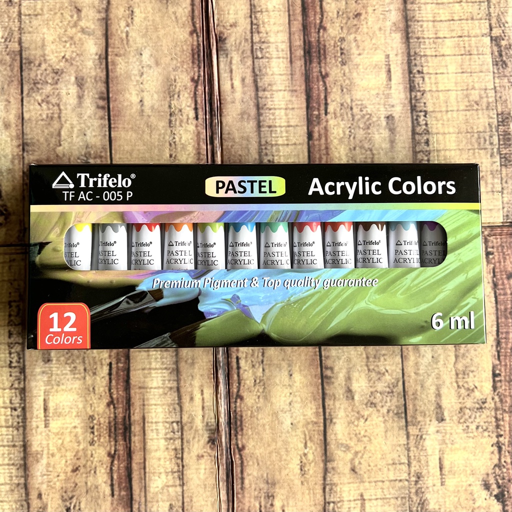 

1set Cat Akrilik Trifelo 12 Warna Pastel Tube 6ml - Acrylic Pastel Colour Artist Series