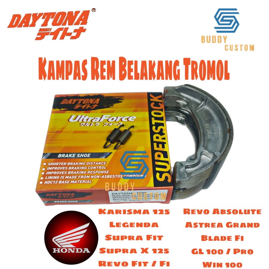 Kampas Rem Belakang Daytona karisma Supra Grand Legenda Revo GL100 Win - Kampas Rem Belakang karisma