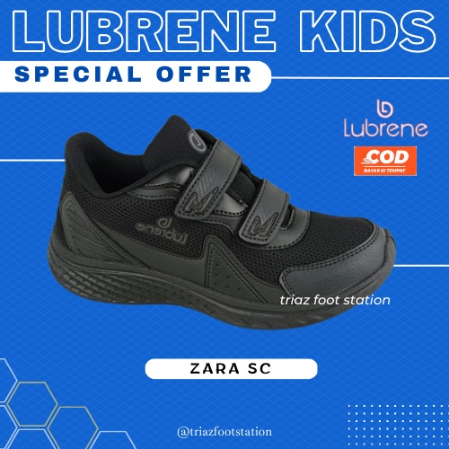 LUBRENE Sepatu Sekolah ZARA SC Sepatu Anak Laki Laki Perempuan Hitam Full Black Casual Shoes Kasual 