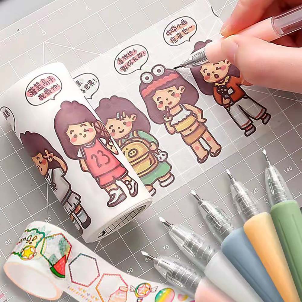 JRN004 – Pisau Pemotong Sticker Stiker Kertas Art Knife Bentuk Bolpen Dairy Journal Scrapbook