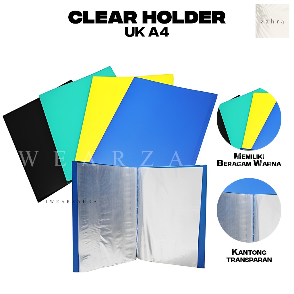Map Plastik Clear Holder Bening Pocket Map Warna Map Kerja Lembaran ATK
