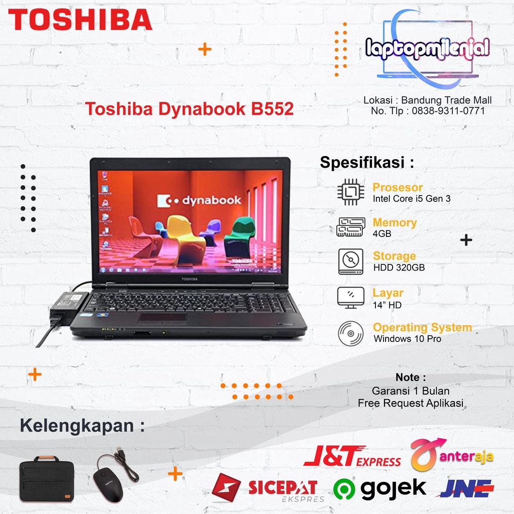 Toshiba Dynabook B552 Intel Core i5 Gen 3