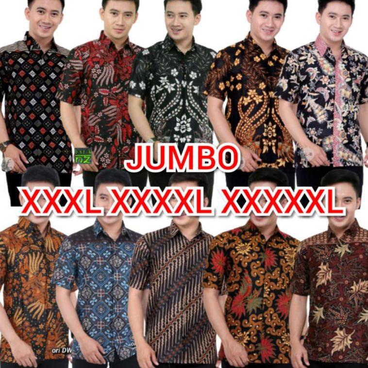 HOT SALE batik pria XXXL XXXXL XXXXXL baju pria jumbo lengan pendek real pic