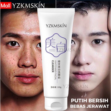 YZKMSKIN WHITENING FACIAL FOAM CLEANSER 100gr SABUN CUCI MUKA KOREA YZKMSKIN PEMBERSIH WAJAH