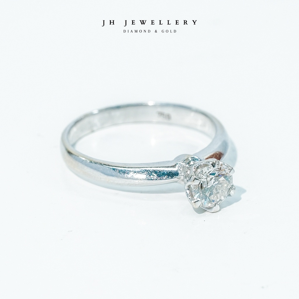 Cincin Emas Kadar 18K Berlian Asli Sertifikat GIA Wedding JH Jewellery