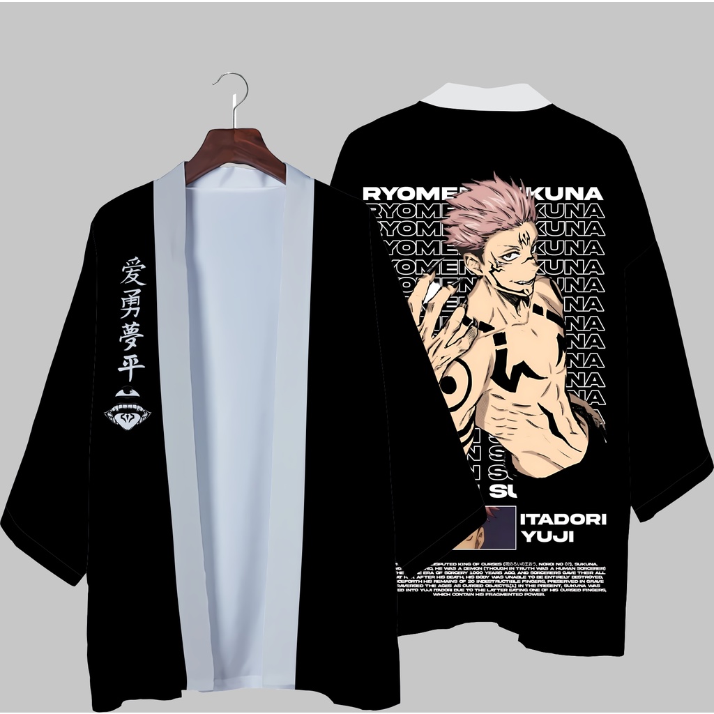 baju Kimono Haori Cardigan Custom Sukuna Edition Jujutsu  Kaisen