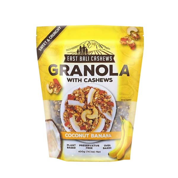 

EAST BALI CHASEWS GRANOLA COCONUT BANANA 400 GR