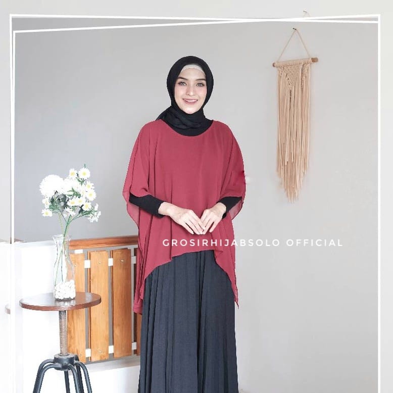 (DBY) OUTER CARDIGAN SERIKA OVERSIZE BATWING OUTER ATASAN WANITA CERUTI