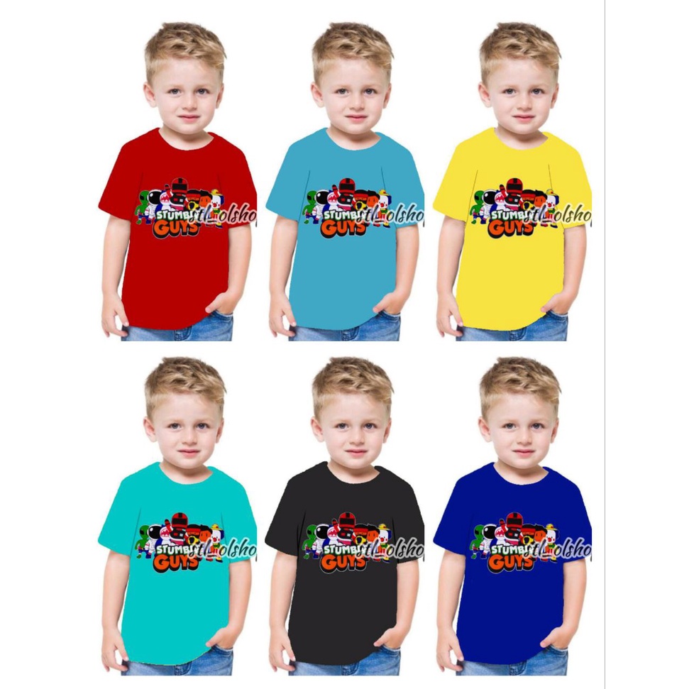 Kaos atasan anak laki-laki lengan pendek [ motif kartun lucu ] 1-10 tahun