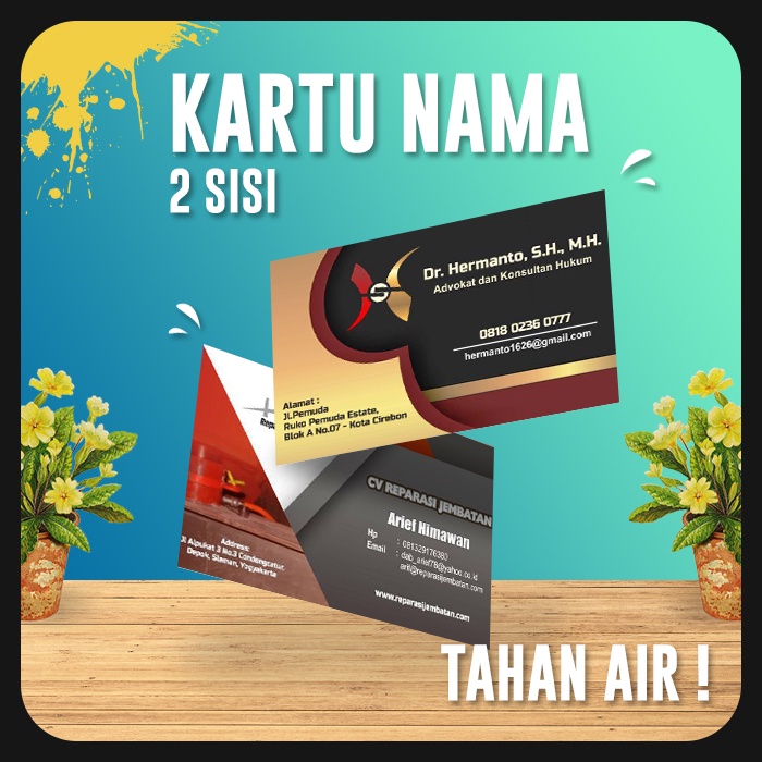 

Kartu Nama 2 sisi Custom - 100 pcs + Bonus Box