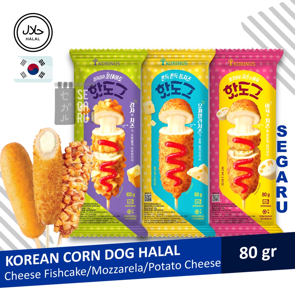 Korinus Corn Dog Korea| Korean Corndog Mozzarela Cheese Potato Halal