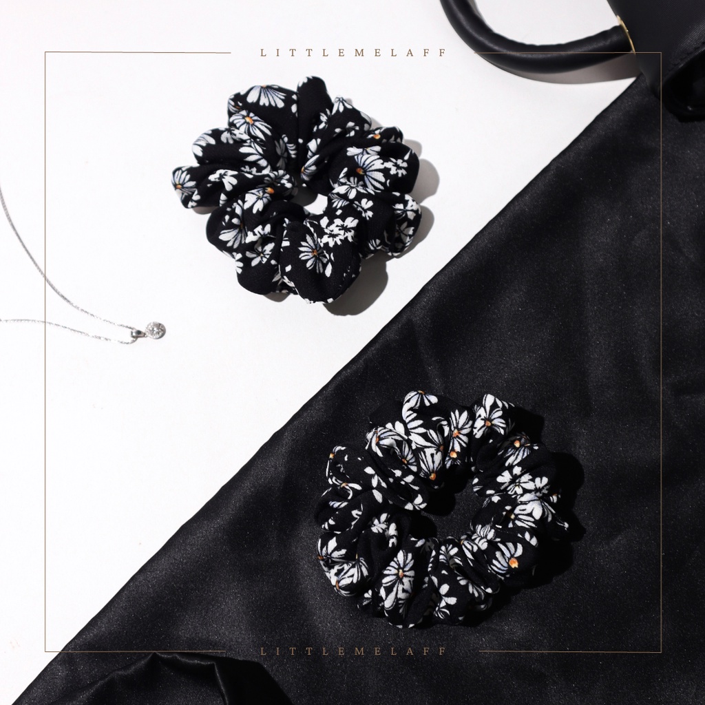 Ikat Rambut Korea Bunga Daisy | Scrunchie Motif Daisy Premium | Scrunchie Linen Premium