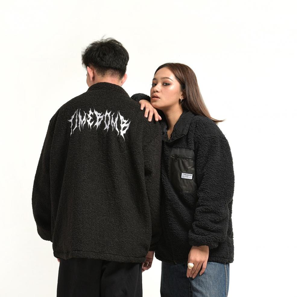 STOK TERBARU TIMEBOMB | SHERPA JACKET V3 ( BLACK FB )