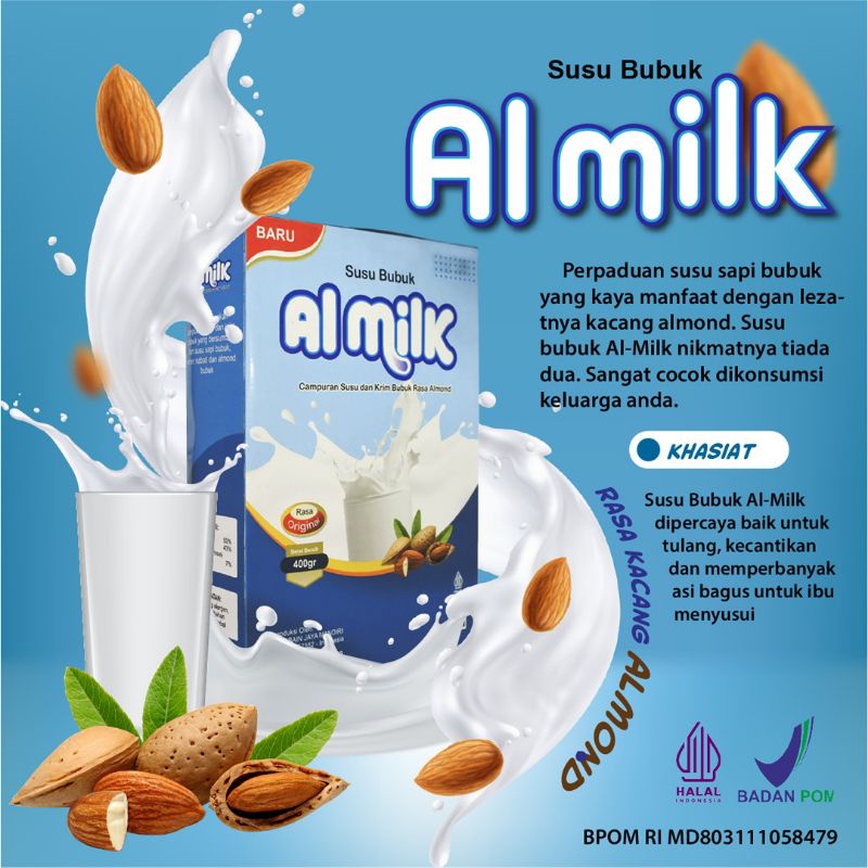 

Susu Bubuk Almond Pelancar ASI Almilk 400 gram