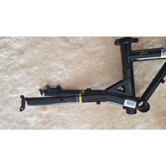 Frame Fork plus Handlepost Fnhon GUST Warna BLACK GOLD 20 22 inch Disc