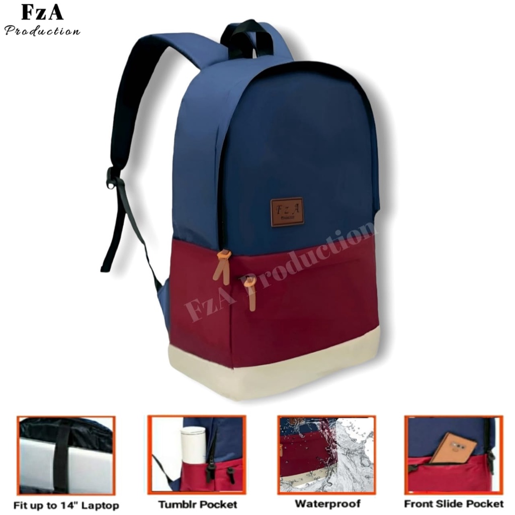 Big Promo..Tas Ransel Distro Casual Pria Wanita / Tas Ransel Laptop Sekolah Kuliah Bacpack Distro Original - FzA