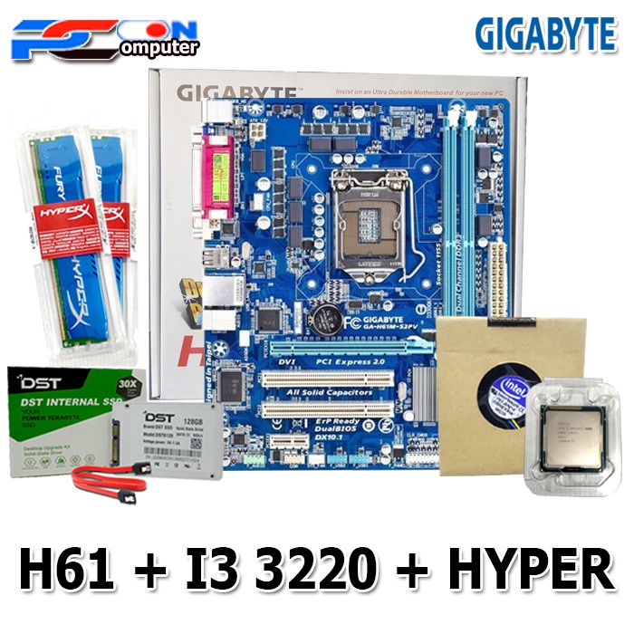 PAKETAN MOBO LGA 1155 MAINBOARD MOTHERBOARD H61 NEW DDR3