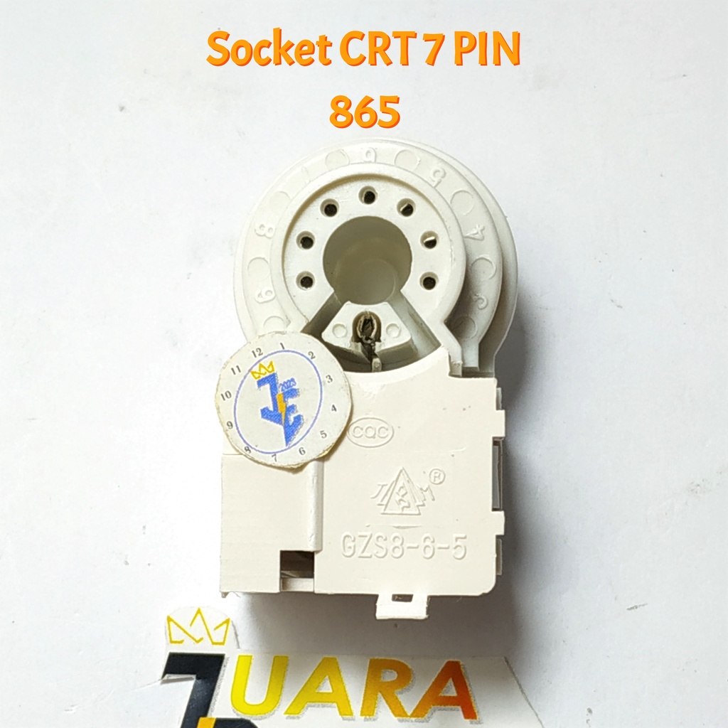 Socket CRT 7 PIN 865 | Socket CRT Tabung Leher Kecil 7 Kaki Lurus 865