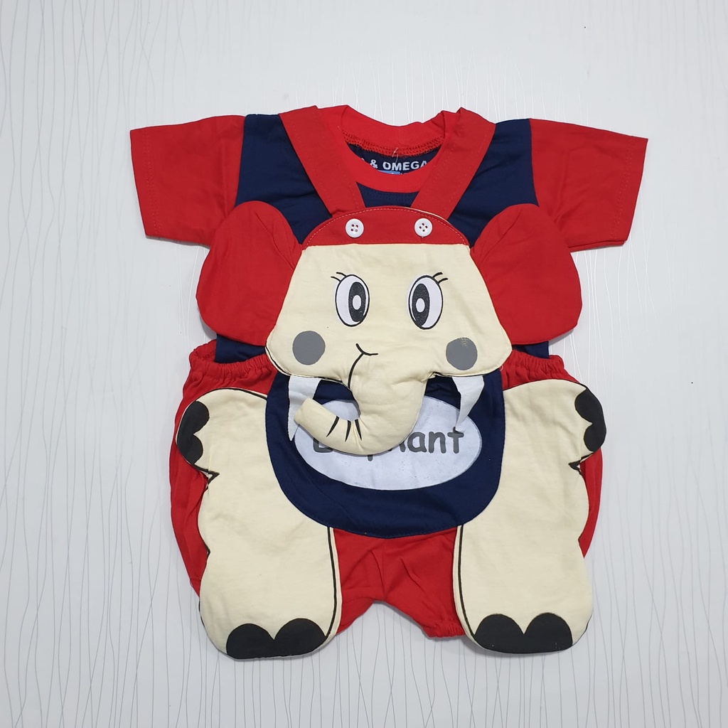 Setelan Kodok Bayi Baju Kodok Gajah Baby Usia 0-12 Bulan Cyandclothing