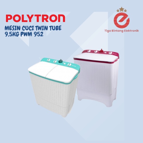 Mesin Cuci 2 Tabung Polytron PWM 952 (9,5KG)