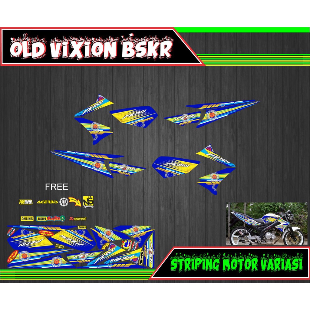 striping stiker motor old vixion bskr