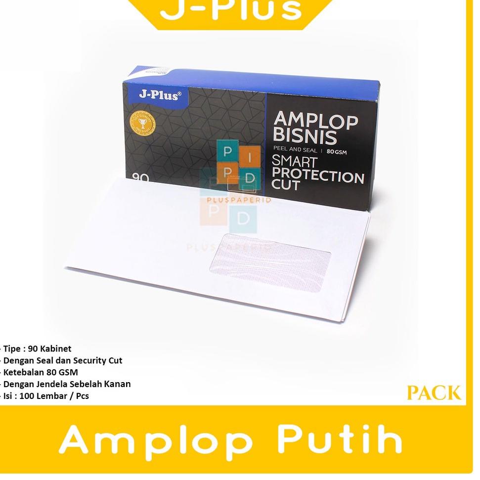 

PROMO HARI INI JPLUS - Amplop Putih Polos Jendela Kanan No.90 Window Biru - pack murah