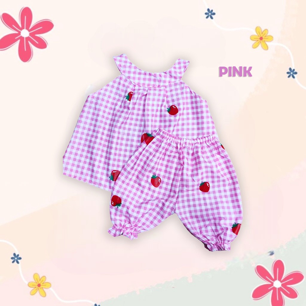 IL - SETELAN TEE BERRY ANAK PEREMPUAN / SET BALITA STRAWBERRY KOREAN STYLE