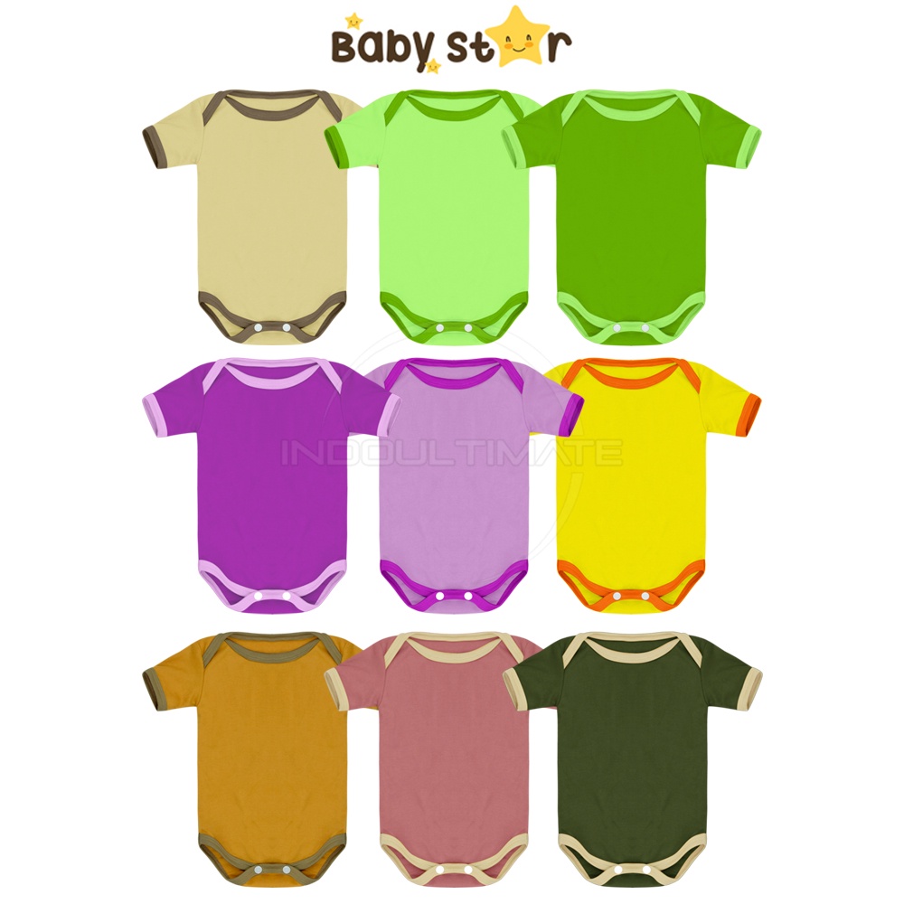 Jumpsuit Bayi Kombinasi Jumper Bayi BABY STAR / BRIGHT STAR Jumper Bayi Baru Lahir 3-12 Bulan BCS-180 Jumper Jumpsuit Jumsuit Setelan Set Baju Bayi Baby Perempuan Laki Laki