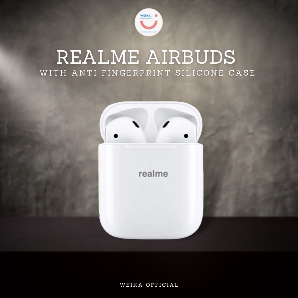 Realme Airbuds With Anti Fingerprint Silicone case Headset Wireless Bluetooth 5.0