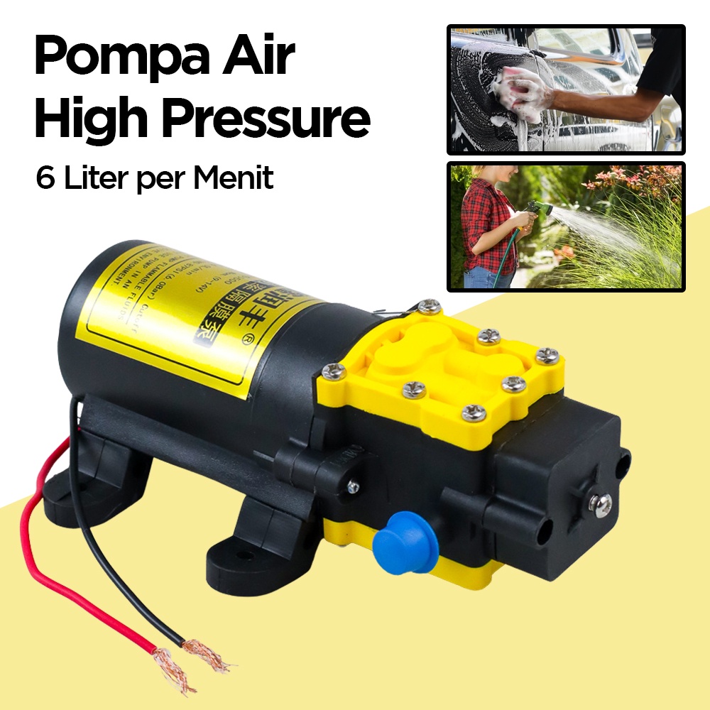 Pompa Air Elektrik High Pressure Diaphragm Pump 6.0L 12V PSI - BS5500 - Black