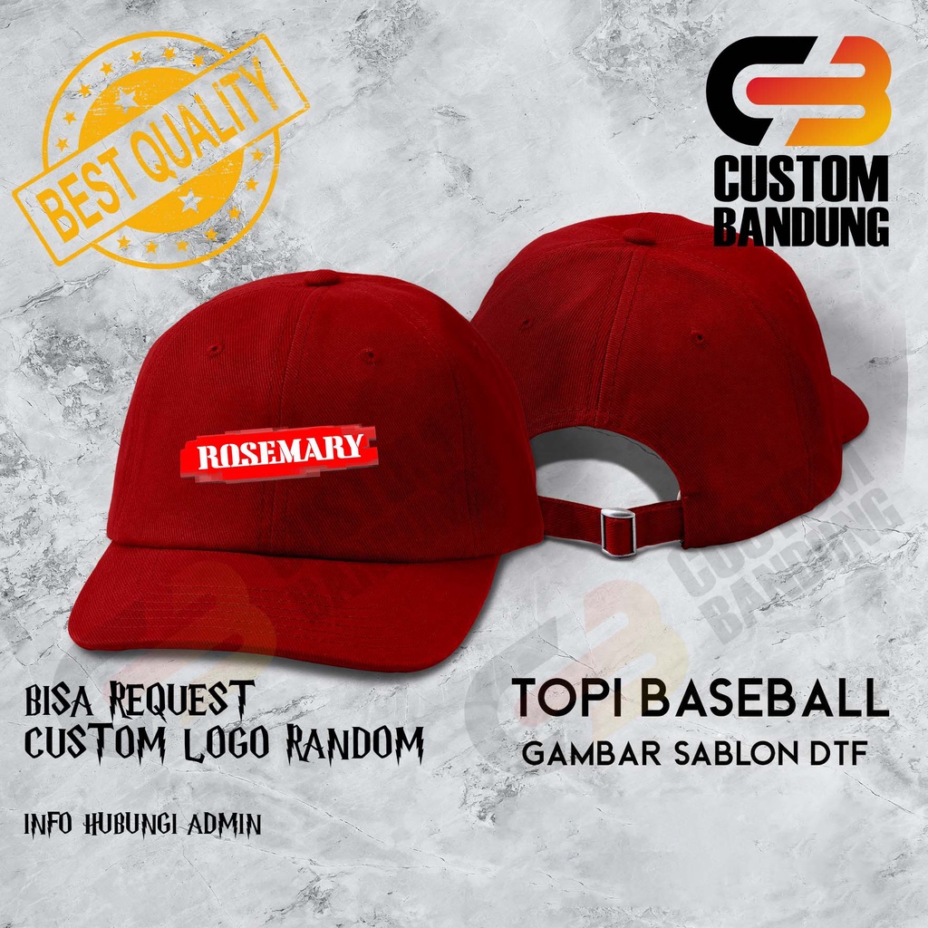 Topi Baseball  ROSEMARY Pria Wanita Topi Cap Bisa Tulis Nama Bisa COD Original High Premium Quality