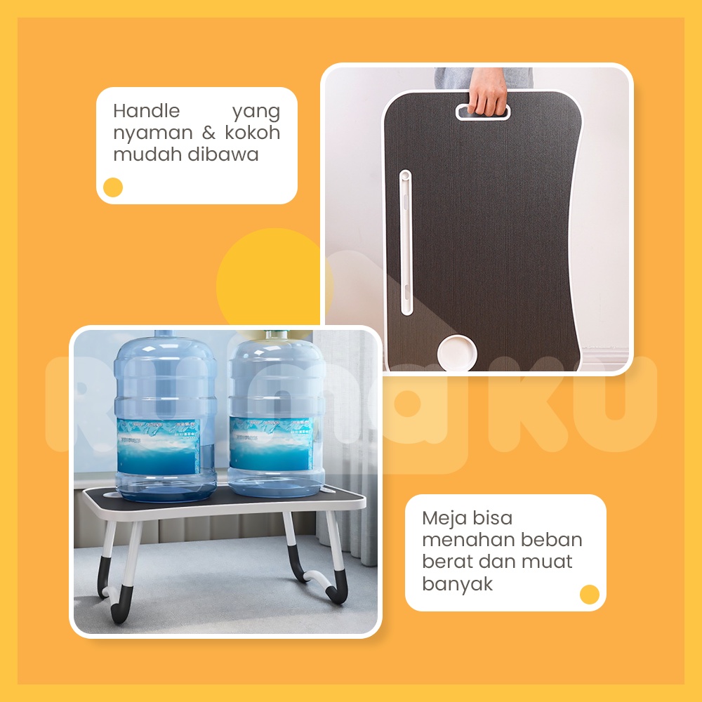 Rumaku Meja Belajar Anak Portable dengan Handle / Meja Lipat Laptop Serbaguna Anti Air