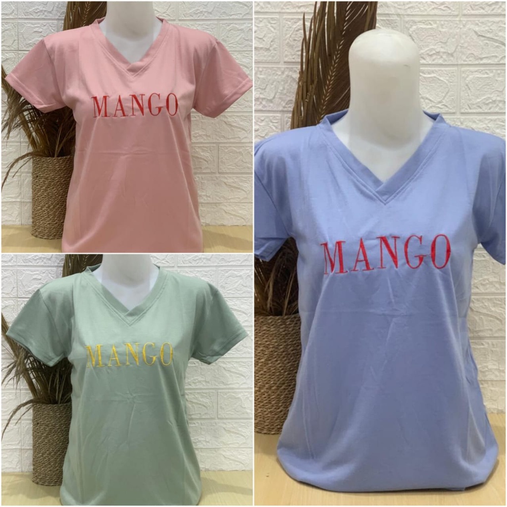 Kaos Bordir Wanita V Neck Branded Baby Terry Murah Elpeka Fashion