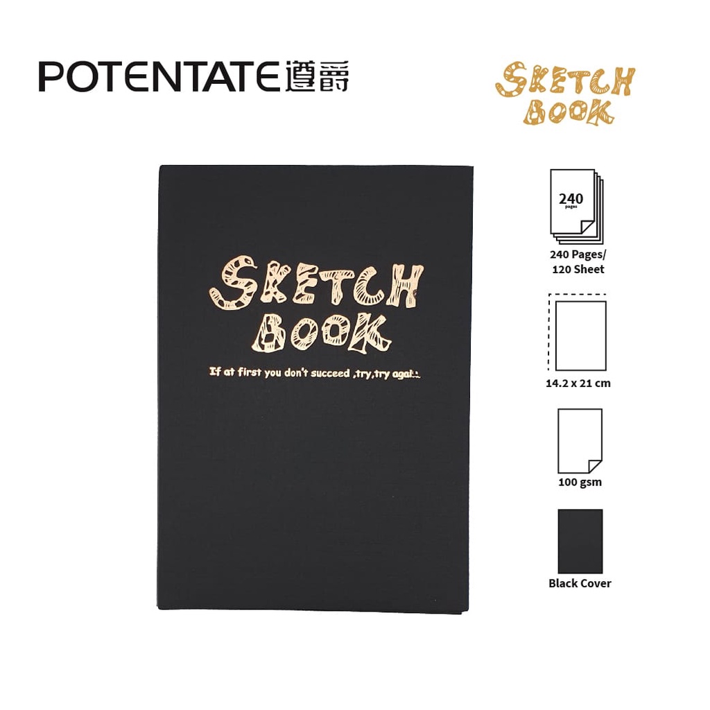

potentate scetchbook a6 / a5 / a4 100 gsm 110 lembar ( 220 lembar)
