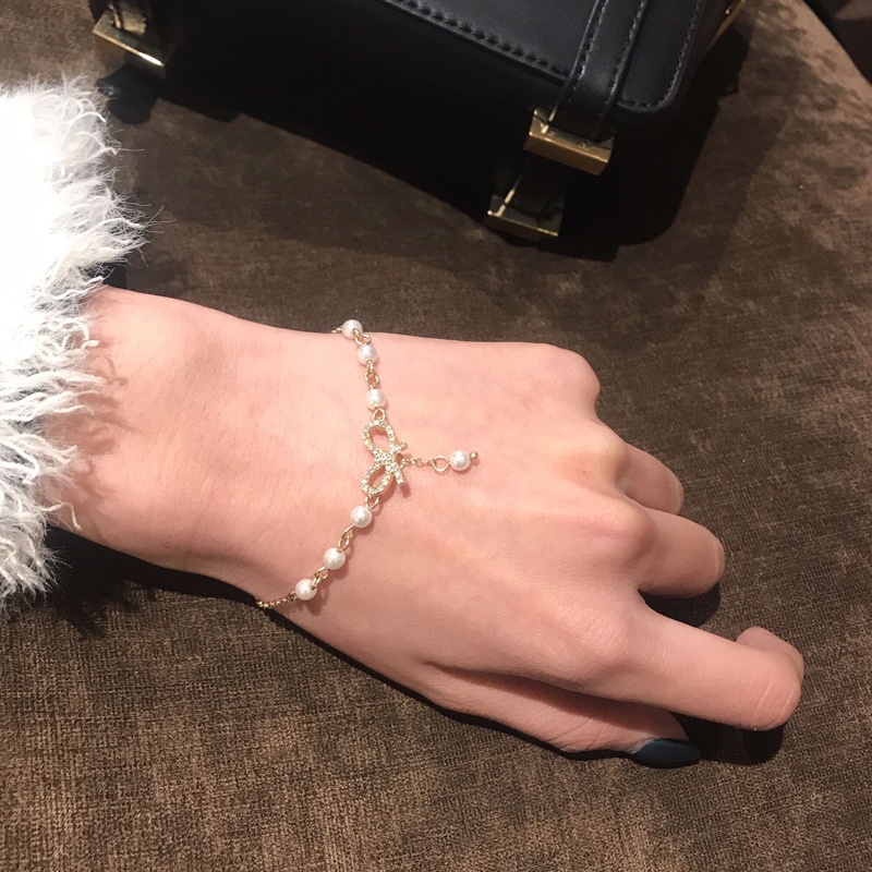 COD❤Gelang Wanita Mutiara Ikatan Simpul Hadiah Aksesoris Perhiasan Fashion Korea A one