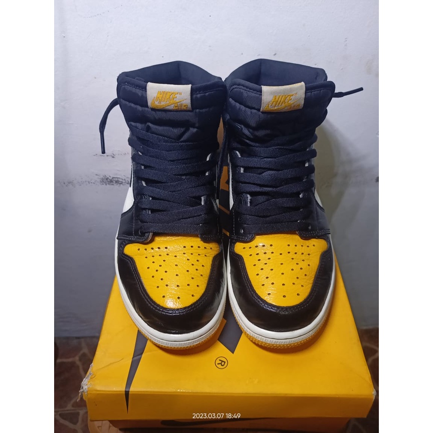 Nike Air Jordan 1 High Retro Yellow Toe Taxi - 100℅ ORI - Preloved