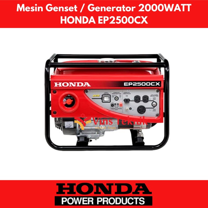 GENSET Honda EP2500CX GENSET EP 2500 CX 2000 Watt Max 2200 Watt mc