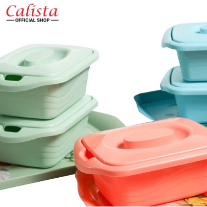 Calista Lopan Tempat Saji Makanan dan Nampan Set 3 in 1