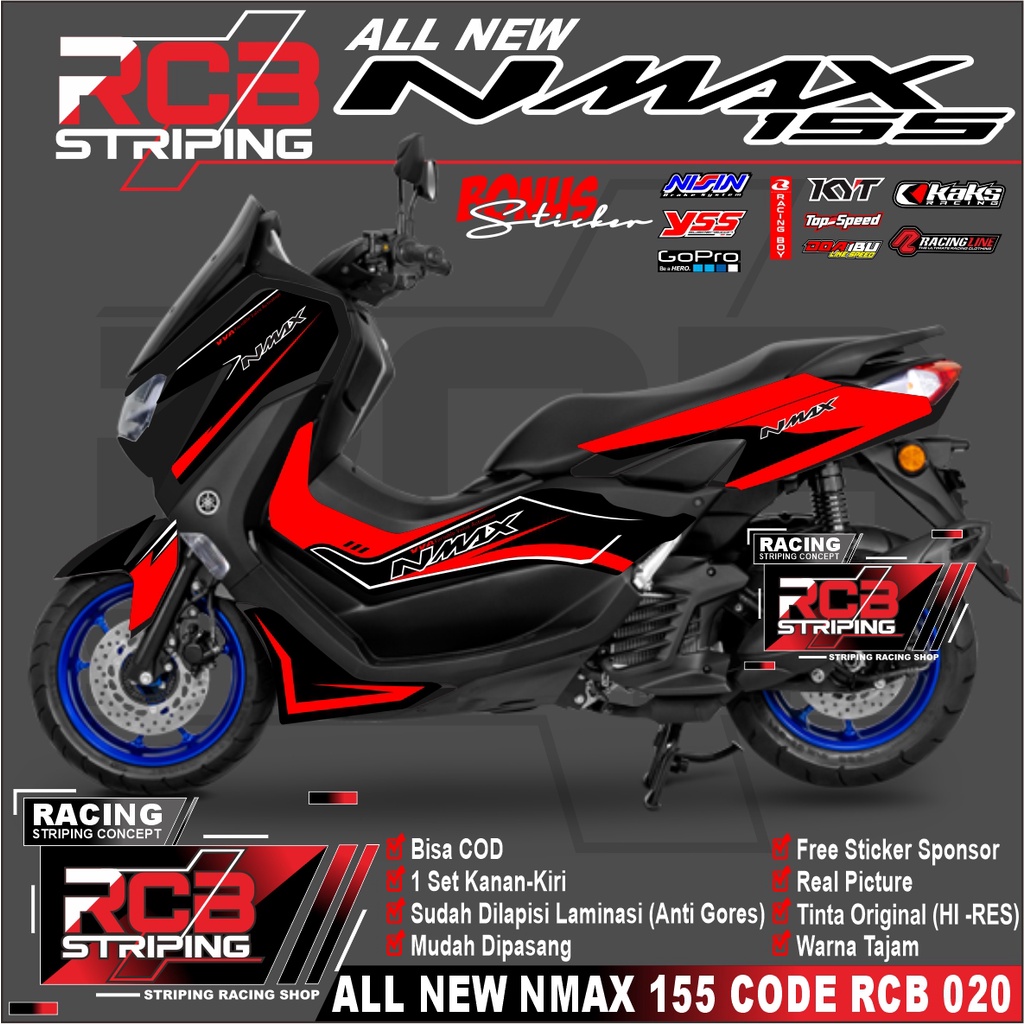 STRIPING NMAX NEW / STRIPING ALL NEW NMAX / VARIASI NMAX 2020 2021 2022 2023 RCB 020