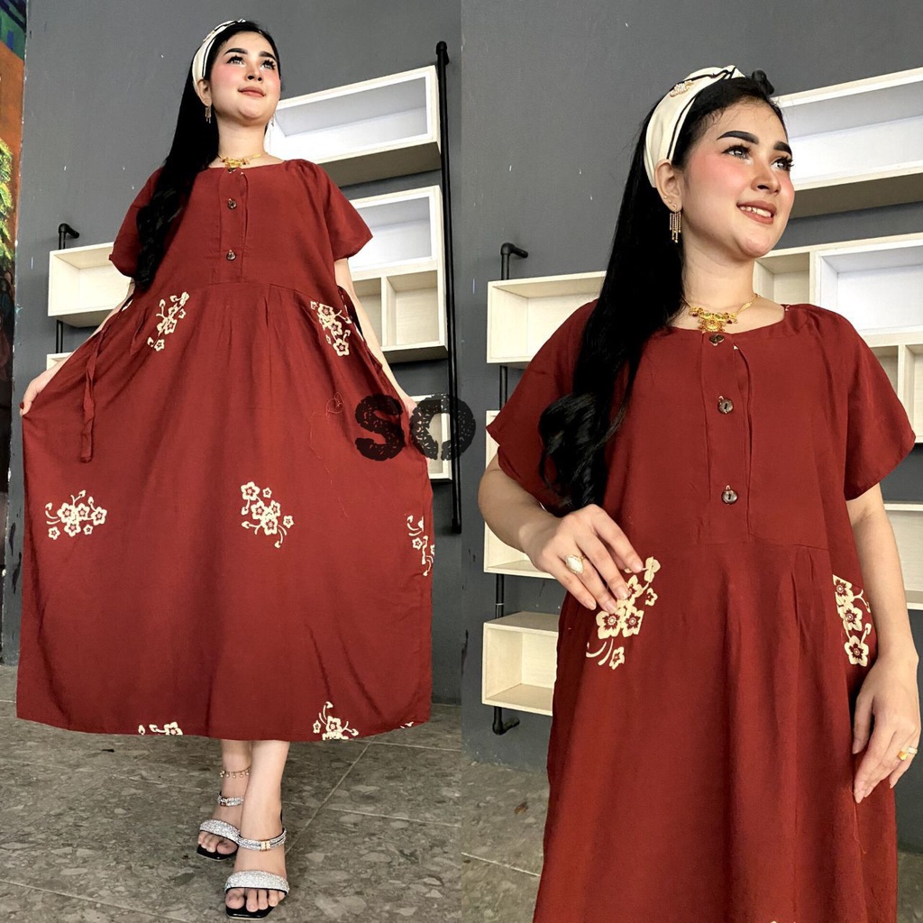 DRESS JUMBO WANITA TERBARU 2023 BAHAN RAYON KUALITAS PREMIUM /DRES BUSUI KALEA TERBARU