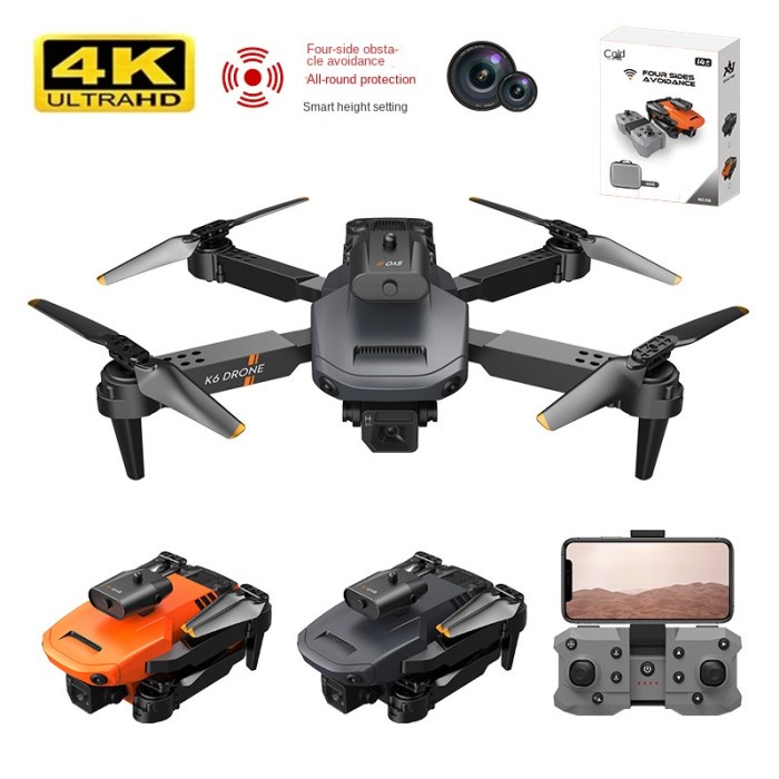 MINI DRONE E100 DUAL CAM 4K DENGAN SENSOR ANTI TABRAK DRONE WIFI FPV