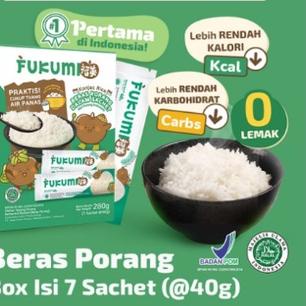 

♟ FUKUMI Beras Porang Box Sachet - Shirataki/Konjac Rice beras diet / beras rendah kalori 7 sachet ☝